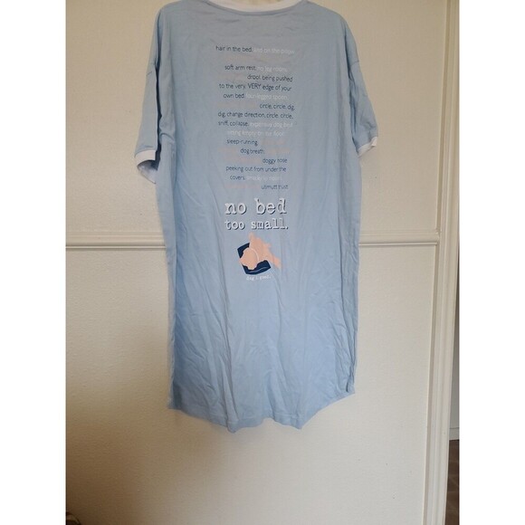 Dog Is Good Never Sleep Alone Short Sleeve V-Neck Sleep Shirt 2XL 3XL Cotton - Picture 12 of 16